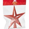 Baumspitze 3D-Stern mit Glitzer Rot 20 cm