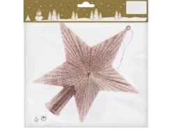 Baumspitze Stern Kunstsoff Rosa 18 cm x 19 cm