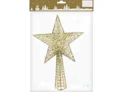 Baumspitze Stern Kunststoff mit Glitter Gold