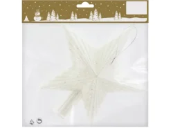 Baumspitze Stern Kunststoff Weiß 18 cm x 19 cm