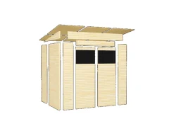 Bertilo Gerätehaus Pent Modern 2 Natur 208 cm x 157 cm FSC®