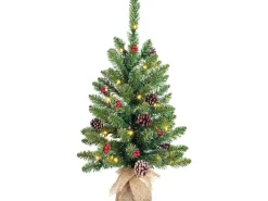 Black Box Trees Künstlicher Weihnachtsbaum Creston Jute Frosted 20 LED 60 cm