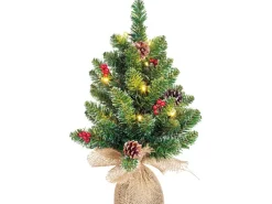 Black Box Trees Künstlicher Weihnachtsbaum Creston Jute Frosted 15 LED 45 cm