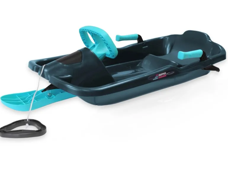 Bob-Schlitten Skipper mit Lenkrad Kunststoff 23 cm x 98 cm x 45 cm