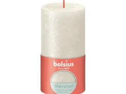 Bolsius Rustik-Kerze Shimmer 130/68 mm Elfenbein