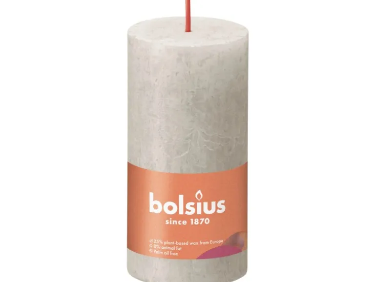 Bolsius Rustik-Kerze Shine 100/50 mm Sandgrau