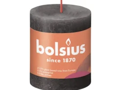 Bolsius Rustik-Kerze Shine 80/68 mm Stürmisches Grau