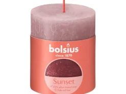 Bolsius Rustik-Kerze Sunset 80/68 mm Eschenrose-Rot