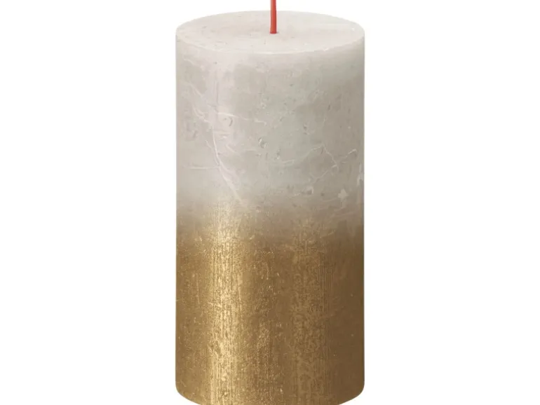 Bolsius Rustik-Kerze Sunset 130/68 mm Sandgrau-Gold