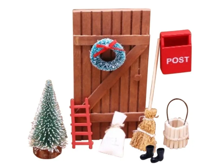 Boltze Aufsteller Wichteltür Kunka 9-tlg. Mehrfarbig