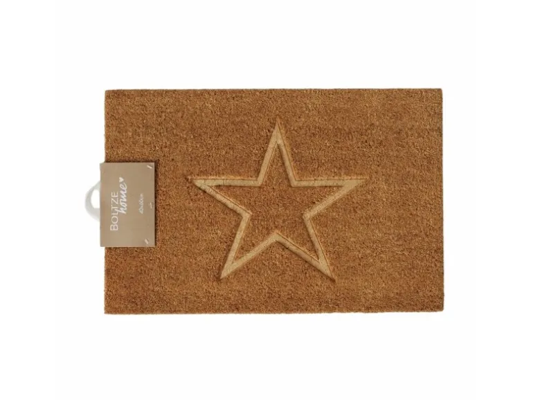 Boltze Fußmatte Stern Rechteck 60 cm x 40 cm x 1,5 cm Natur