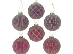 Boltze Home Weihnachtskugel Taina 6-fach sortiert Lackiert