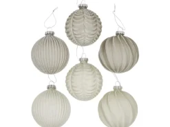 Boltze Home Weihnachtskugel Julina 6-fach sortiert