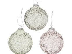 Boltze Home Weihnachtskugel Hedda 3-fach sortiert Lackiert