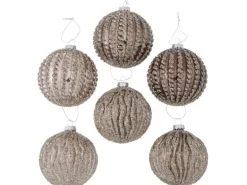 Boltze Home Weihnachtskugel Feivel 6-fach sortiert