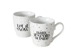 Boltze Jumbobecher Soho 2-fach Sortiert 480 ml Weiß-Schwarz