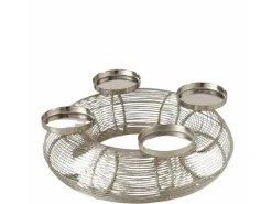 Boltze Kerzenleuchter Ringvi Rund 12 cm x 35 cm x 12 cm Silber