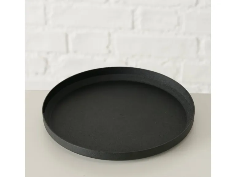 Boltze Kerzenteller Mio Ø 15 cm x 1 cm Schwarz