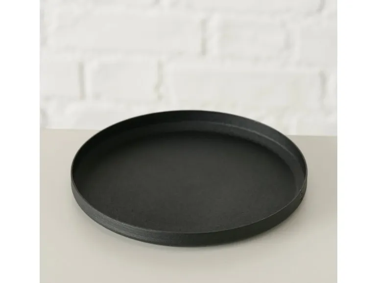 Boltze Kerzenteller Mio Ø 12 cm x 1 cm Schwarz