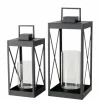 Boltze Laterne-Set Xenia Schwarz 2-teilig
