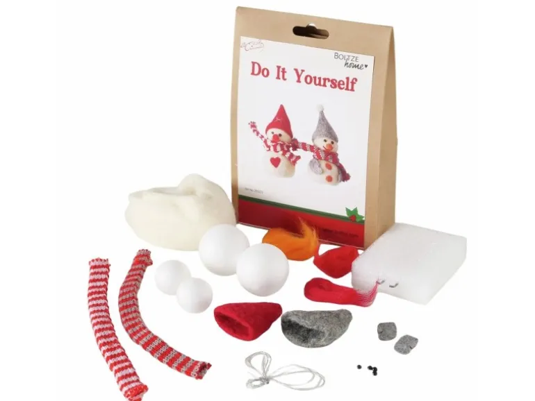 Boltze Schneemann-Bastelset Groß 15 cm x 5 cm x 22 cm Multicolor
