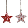 Boltze Stern-Weihnachtsanhänger Tilio 6 x 6 x 6 cm Rot-Weiß 8-fach sortiert