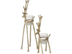 Boltze Teelichthalter Alfred 2er-Set Gold