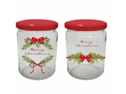 Boltze Vorratsglas Noelle Rund 6,8 x 6,8 x 9,4 cm Mehrfarbig 2-fach sortiert