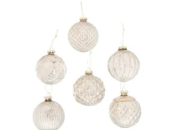 Boltze Weihnachtskugel Alisson 6-fach sortiert Champagner