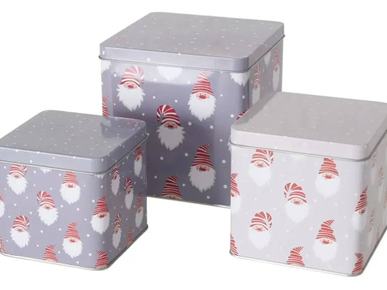 Boltze Xmas Vorratsdose Knuffel 3er-Set Grau