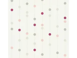 Bricoflor Gestreifte Tapete mit Punkten Kinderzimmer und Wohnzimmer Vliestapete in Pink Rosa Grau Gepunktete Wandtapete mit Vinyl