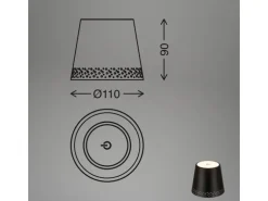 Brilo Akku-Flaschenlicht Flaska Schwarz 2,6W