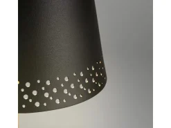 Brilo Akku-Tischleuchte mit Perforierung Schwarz-Holzfarben 2,6W