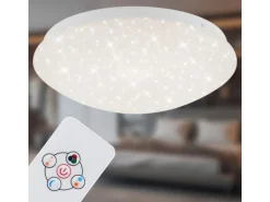 Brilo LED Deckenleuchte Moon RGB+W Dimmbar Fernbedienung 26 cm Weiß