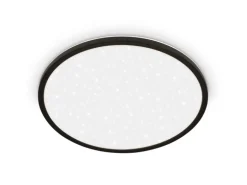 Brilo LED-Panel Slim Sternenhimmel Neutralweiß Schwarz 3,3 cm x Ø 37,5 cm