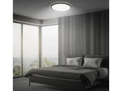 Brilo LED-Panel Slim Sternenhimmel Neutralweiß Schwarz 3,3 cm x Ø 37,5 cm