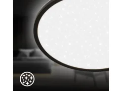 Brilo LED-Panel Slim Sternenhimmel Neutralweiß Schwarz 3,3 cm x Ø 37,5 cm