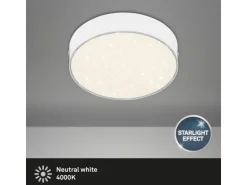 Briloner LED Aufbauleuchte Flame Star Rahmenlos Sternendekor Ø 15,7 cm Weiß