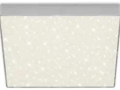 Briloner LED-Deckenleuchte Flame Star Ø 28,7 cm Silber