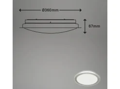 Briloner LED-Leuchte Glim mit Sternendekor Ø 36 cm x 6,7 cm Matt-Nickel