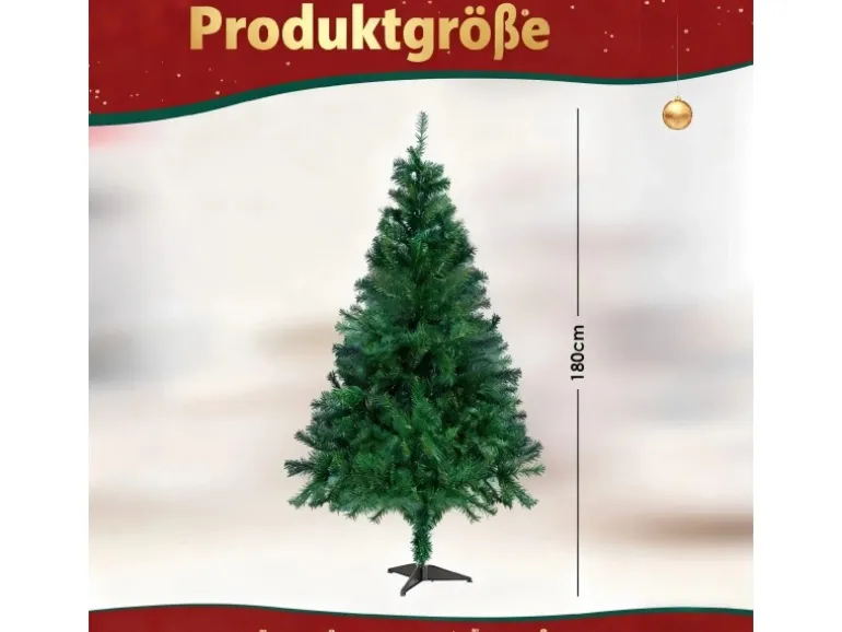 CCLIFE Künstlicher Weihnachtsbaum Nordmanntanne 180cm 600Astspitzen Tannenbaum Klein Spritzguss Grün
