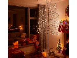 CCLIFE LED Lichterbaum 220cm 240 LEDs Deko Innen und Außen Weihnachtsdeko Kirschblütenbaum Lichterdeko Kaltweiß