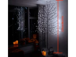 CCLIFE LED Lichterbaum 220cm 240 LEDs Deko Innen und Außen Weihnachtsdeko Kirschblütenbaum Lichterdeko Kaltweiß