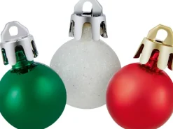 Christbaumkugel-Set Kunststoff Ø 2 cm 36-teilig Weiß-Rot-Grün