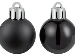 Christbaumkugel-Set Kunststoff Ø 3 cm 9-teilig Schwarz