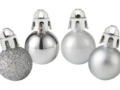 Christbaumkugel-Set Kunststoff Ø 2 cm 36-teilig Silber