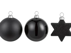 Christbaumkugel-Set Kunststoff Ø 6 cm 50-teilig Schwarz