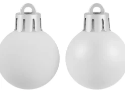 Christbaumkugel-Set Kunststoff Ø 3 cm 9-teilig Weiß