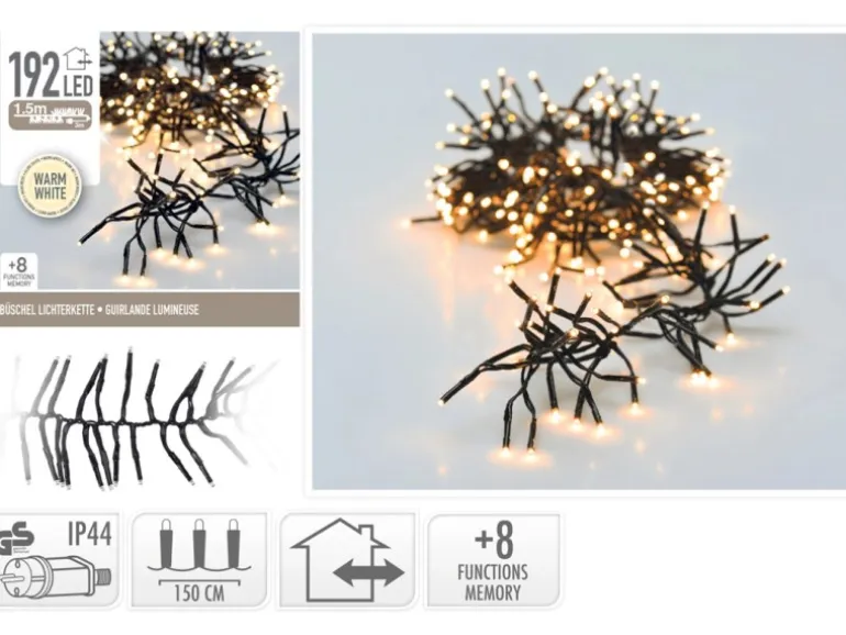 Cluster-Lichterkette 192 LEDs Warmweiß