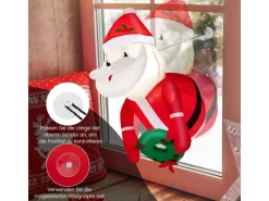 Costway Aufblasbarer Weihnachtsmann Aus dem Fenster Led Deko 100CM